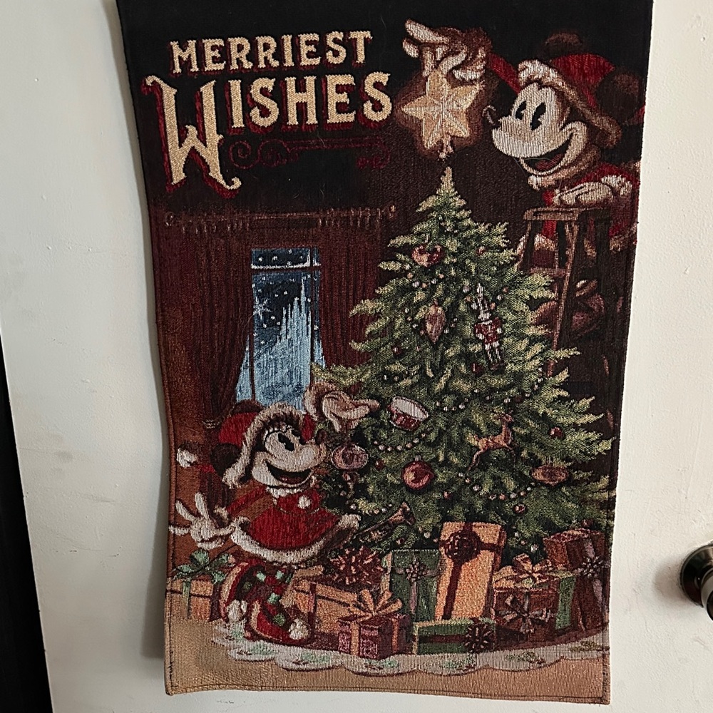 Disney Merriest Wishes Tapestry with Mickey and Minnie